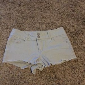 grey mid rise shorts